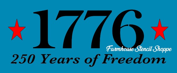 Patriotic - 1776 250 Years of Freedom - 12"x5"