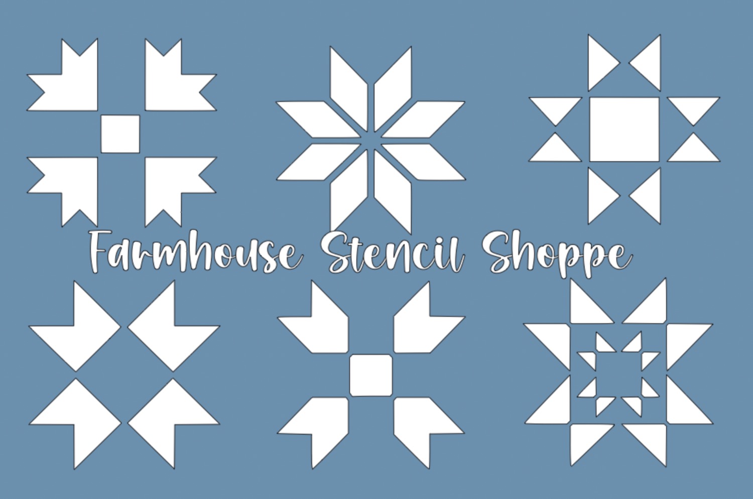 Barn Quilt Squares Stencil 3" Designs