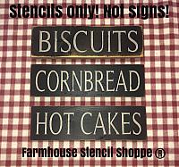 Biscuits Cornbread HotCakes - Stencil Set - 12"x3.5"