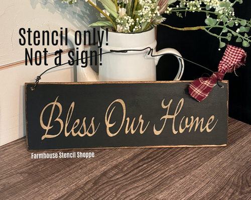 Bless Our Home - 12"x3.5" - Script