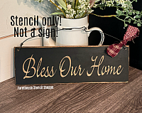 Bless Our Home - 12"x3.5" - Script