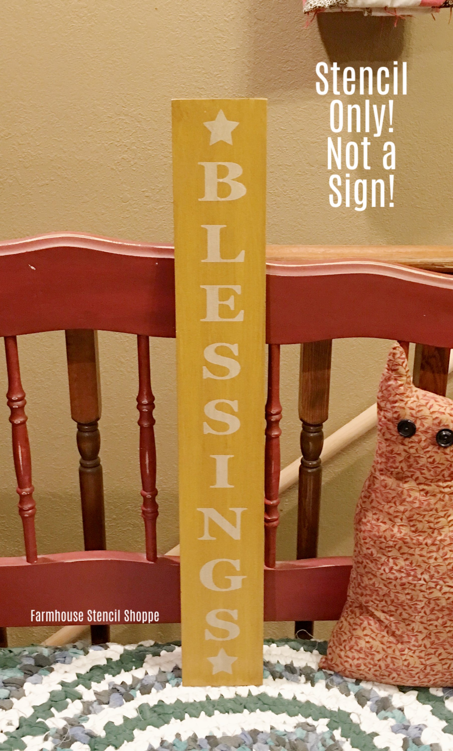 Blessings - Vertical with stars - 3.5"x24"