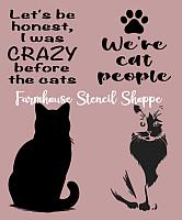 Cat Overlay Stencil Set, Plus two cat signs