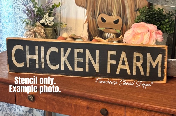 Chicken Farm Stencil - 24"x5"