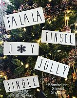 Christmas Stencil Set 1, Small Holiday Word Stencil Set