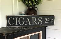 Cigars 25 Â¢, 24"x5"