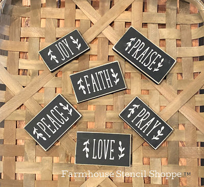 Faith Block Size Stencils - Set of 6