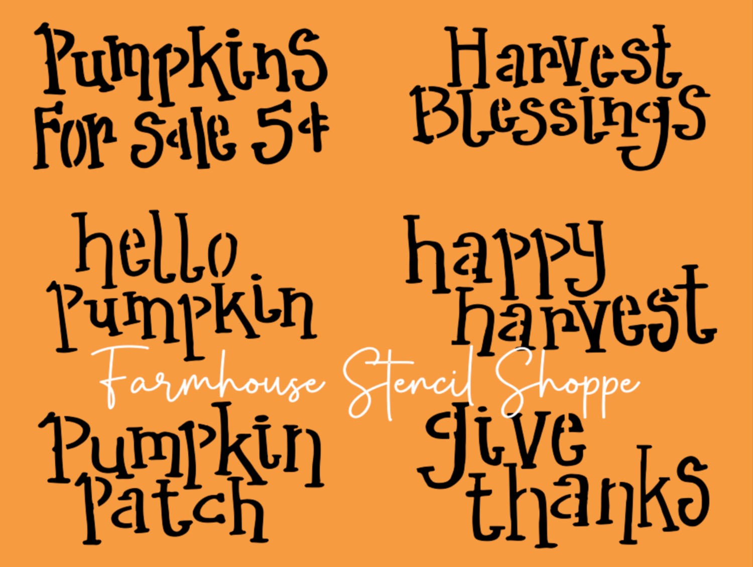 Handwritten Fall Set - Wonky Letters - 6 Designs on one sheet