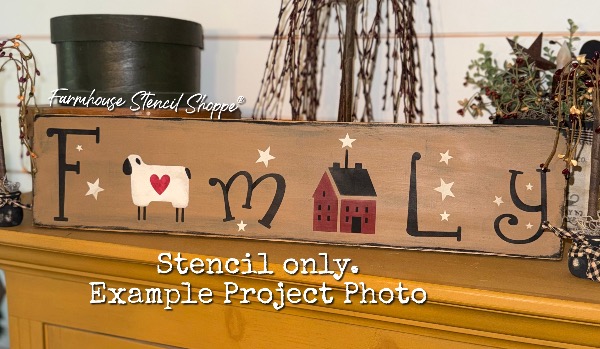 Family Primitive Overlay Stencil - 24"x5.5"