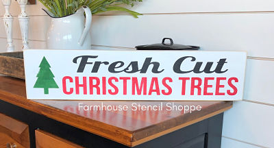 Fresh Cut Christmas Trees 24" x 5.5"