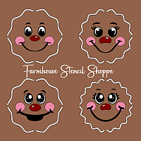Gingerbread Faces Overlay Stencil Set