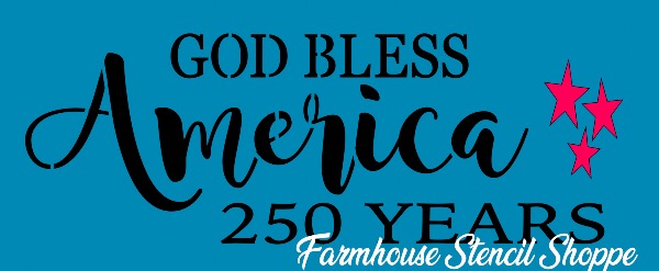 Patriotic - God Bless America 250 Years - 12"x5"