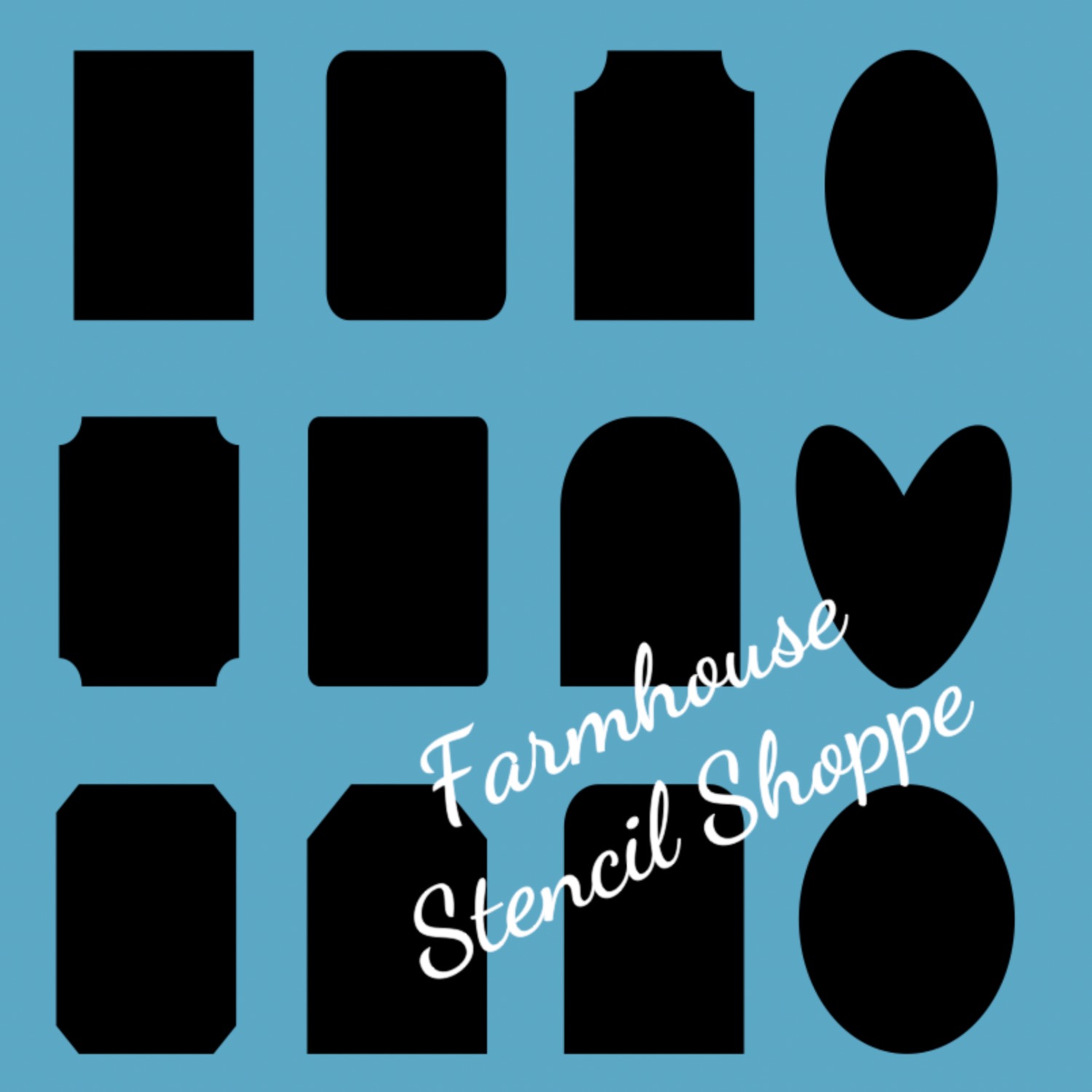 Stencil Set for 3" Tags for Crafts