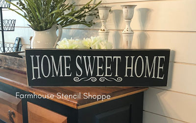 HOME SWEET HOME with scrolls 24"x5.5"