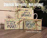 Plant Stencil Set of 3 Stencils - 4"x3.5"