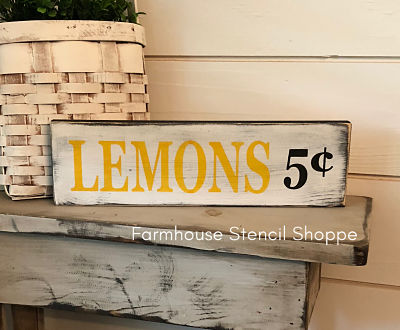 Lemons 5Â¢ - 12"x3.5"