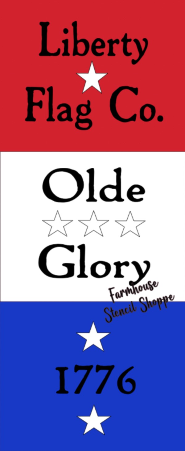 Americana Set of 3 Stencil Designs on One Sheet