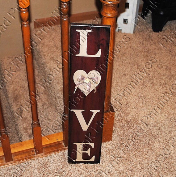 LOVE w/heart - Vertical 5.5"x24"