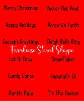 Merry Christmas Little Set of 12 Stencil Designs, Two Sheets