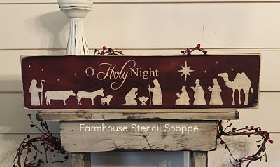 O Holy Night Nativity Stencil