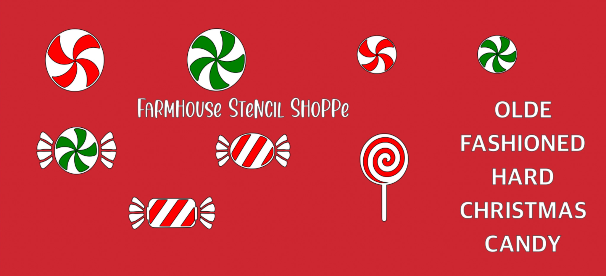 Olde Fashioned Hard Christmas Candy Overlay Set