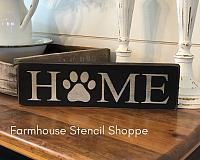 Home (with paw) 12"x3.5"