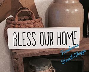 BLESS OUR HOME 12" x 3.5"
