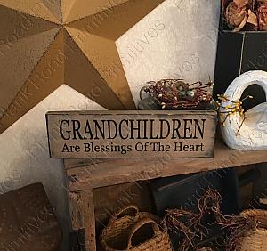 Grandchildren Are Blessings Of The Heart 12"x3.5"