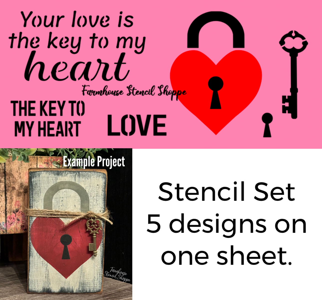 Your Love Is The Key To My Heart Set - 12"x5.5"