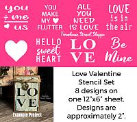 Love Valentine Set of 8 - 12"x6"