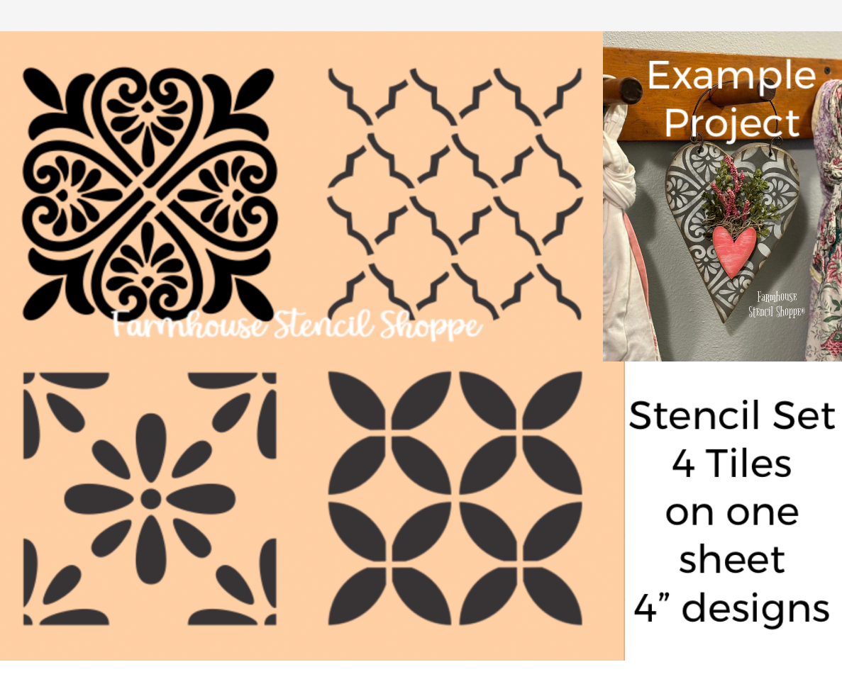 Tile Stencil Set - 4"x4"