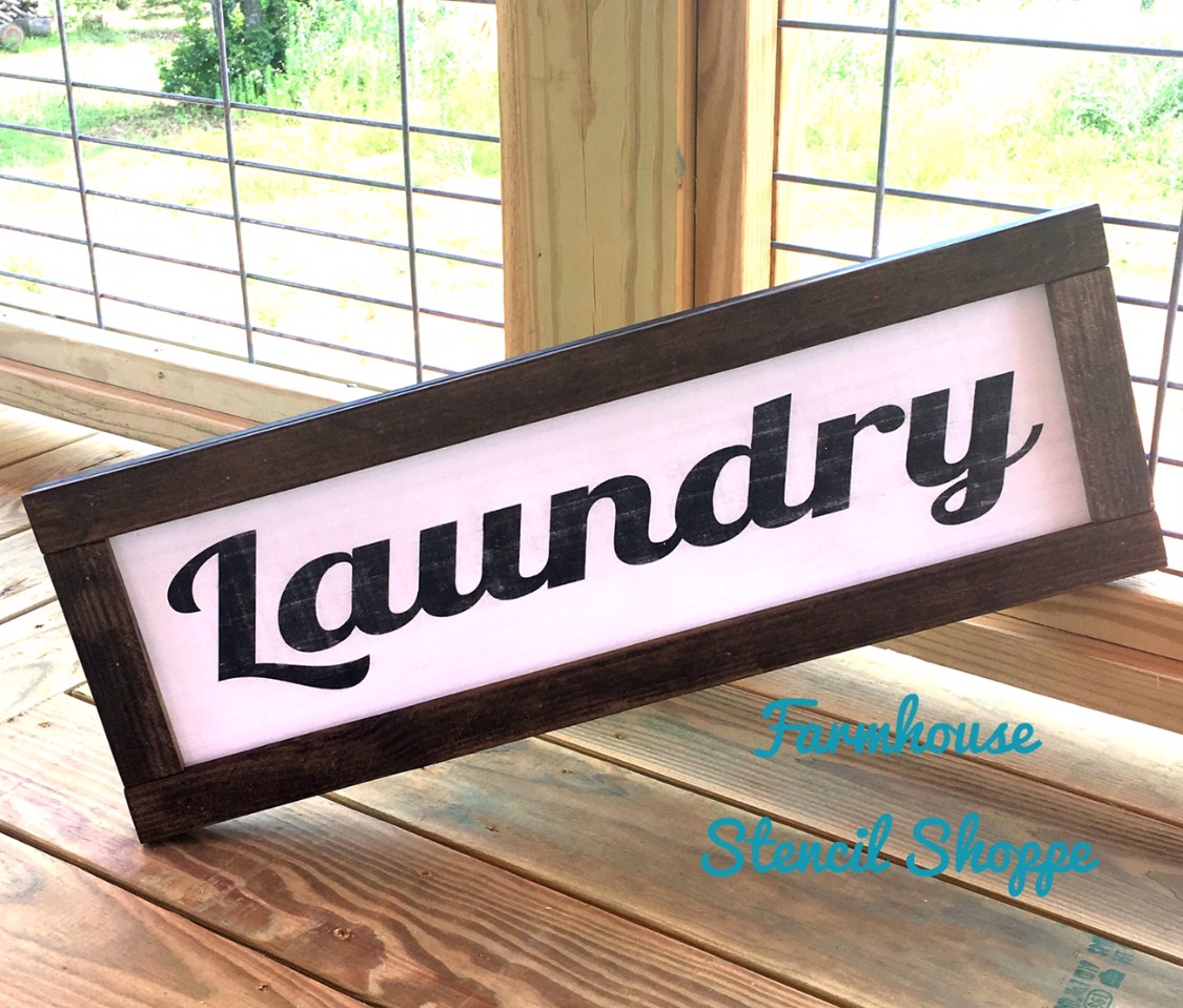 Laundry Script Stencil