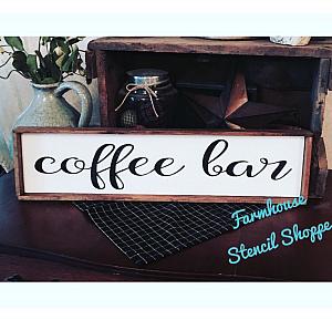 Coffee Bar Script Stencil - 24"x5.5"