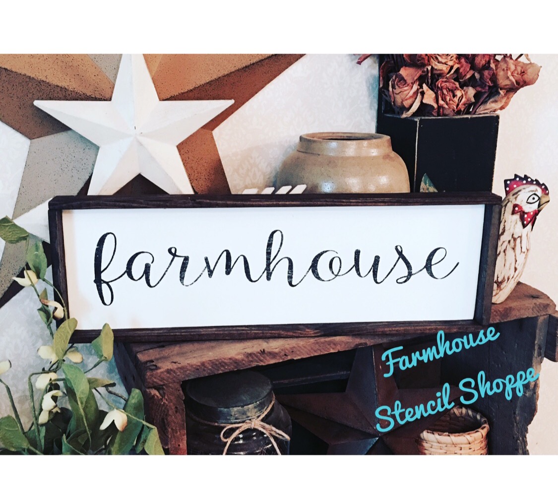 Farmhouse Script Stencil - 18"x4"