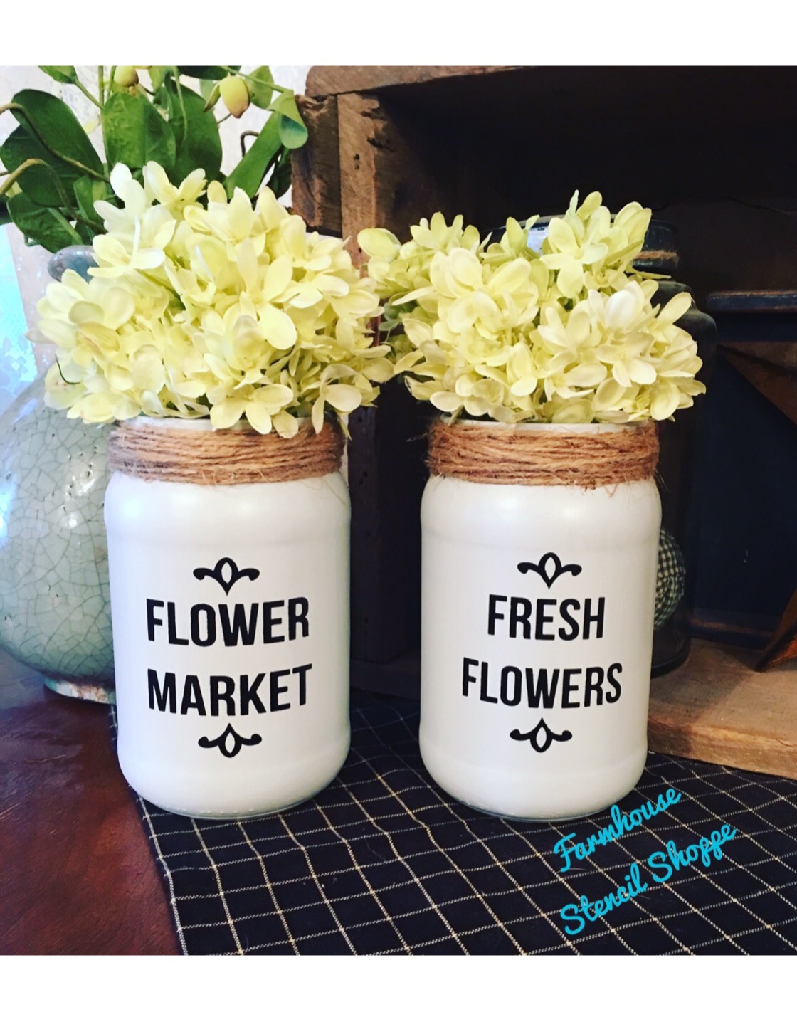 Flower Market/Fresh Flowers Set of 2 small stencils