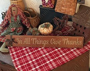 In All Things, Give Thanks 20"x3.5"