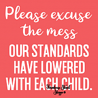 Please Excuse The Mess Our Standards Have Lowered 10"x10"