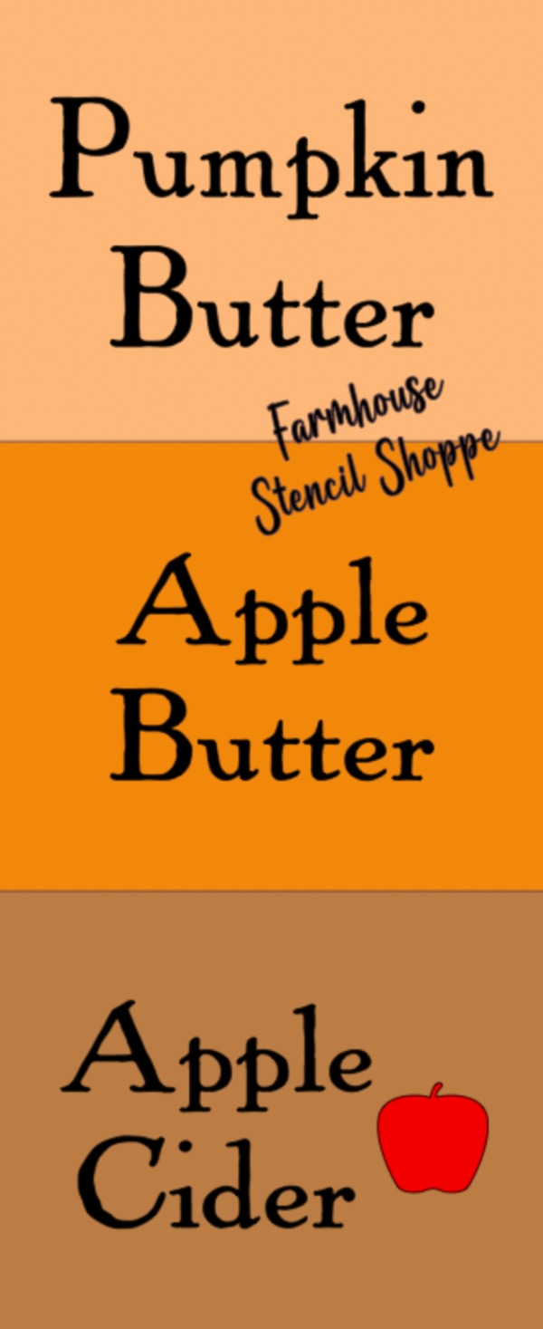 Pumpkin Butter Fall Set of 3 Stencil Designs