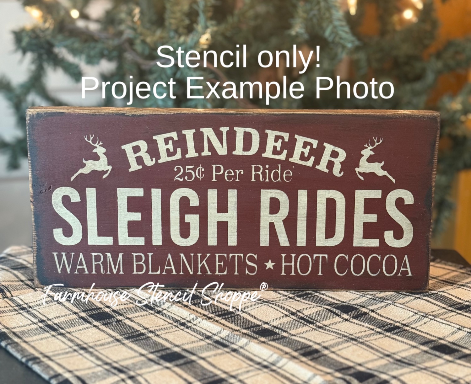 Reindeer Sleigh Rides - 12"x5.5"