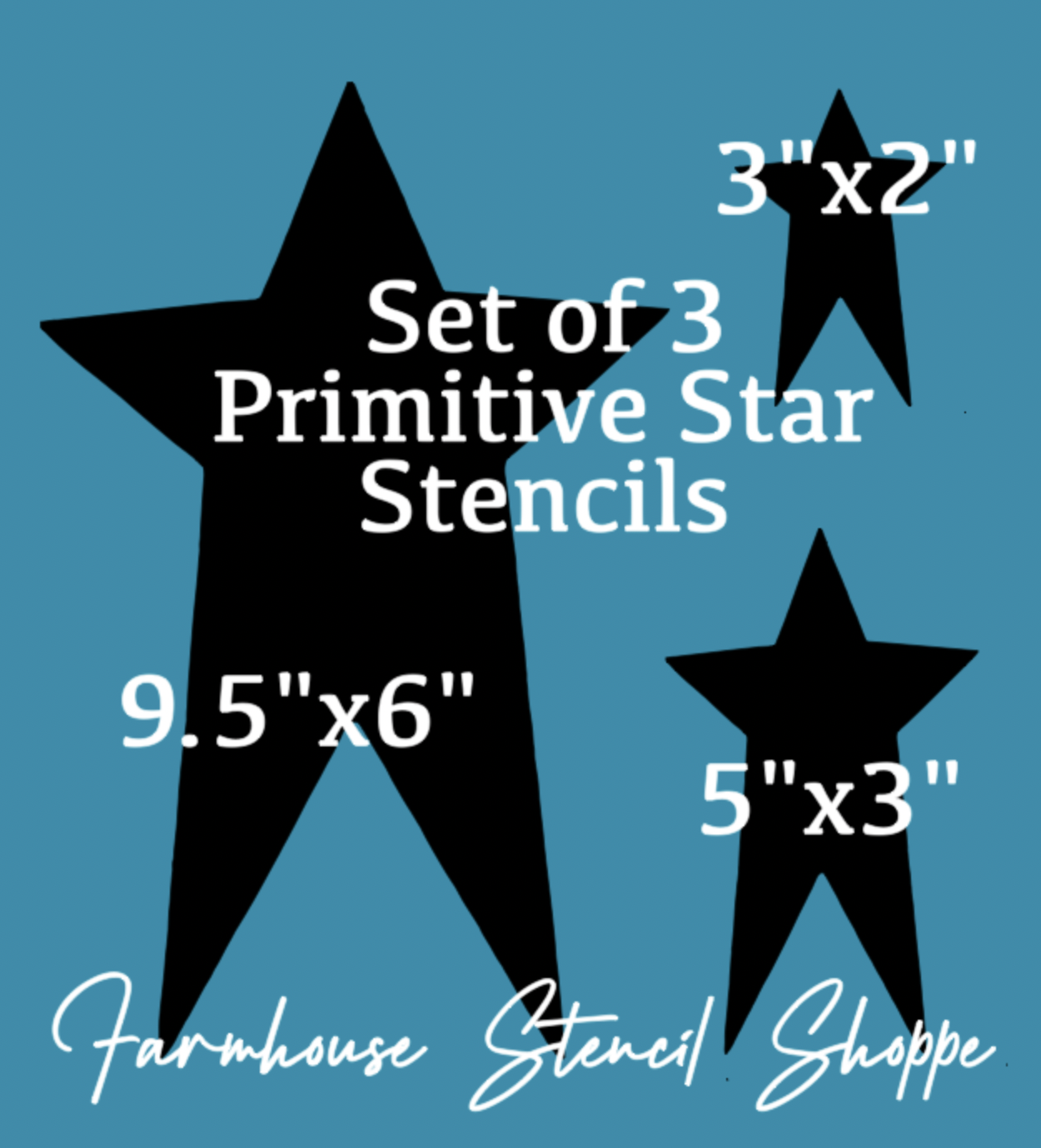 Set of 3 Primitive Stars - 3 Sizes