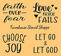 Set of 4 Faith Stencils - 6"x5"