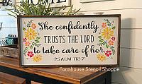 She confidently trusts the Lord...24"x11.5"