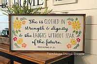 She is clothed in strength & dignity 24"x11.5"