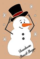 Snowman Lifting Hat Overlay Stencil - 2 pc