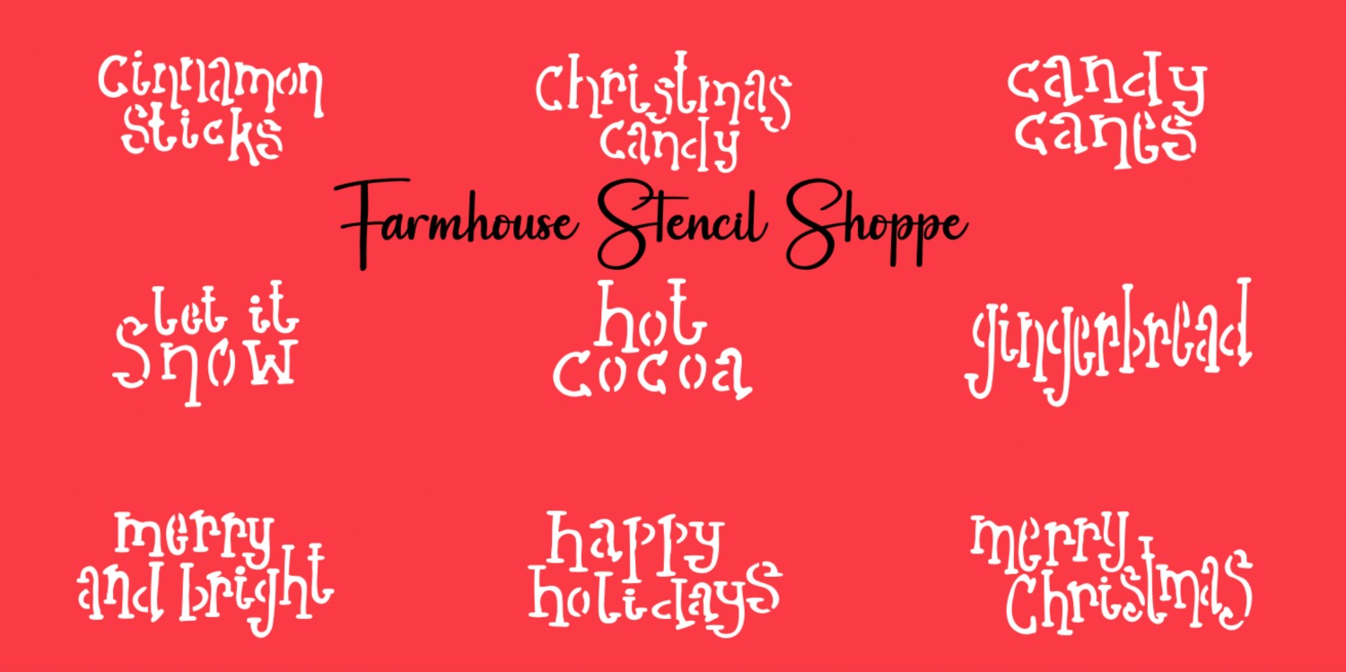 Christmas Mini Stencils for Tags - Handwritten