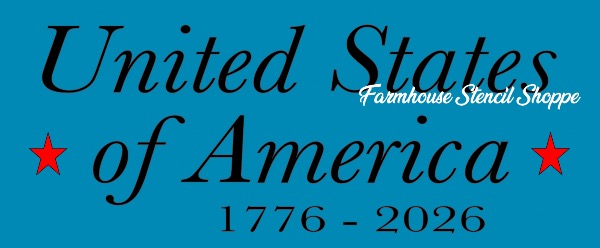 Patriotic - United States of America 1776 - 2026 - 12"x5"