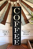 Vertical Coffee Stencil - 5"x24"