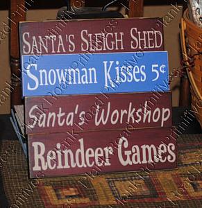 Set of Four Christmas Stencils, 12"x3.5" - Santa's Sleigh Shed...