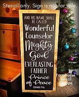 His Name Shall Be Called Wonderful Counselor... 10"x24"