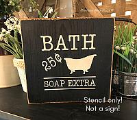 Bath 25 cents soap extra - 8"x8"